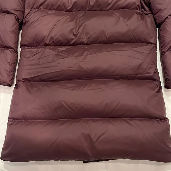 Eileen Fisher Eggshell Recycled Nylon Funnel Neck Coat - Petite Small - Cassis - Picture 8 of 15